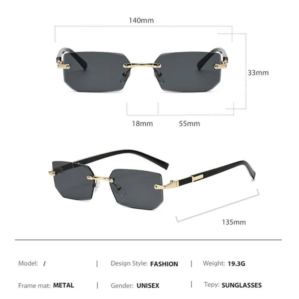 retro rimless sunglass